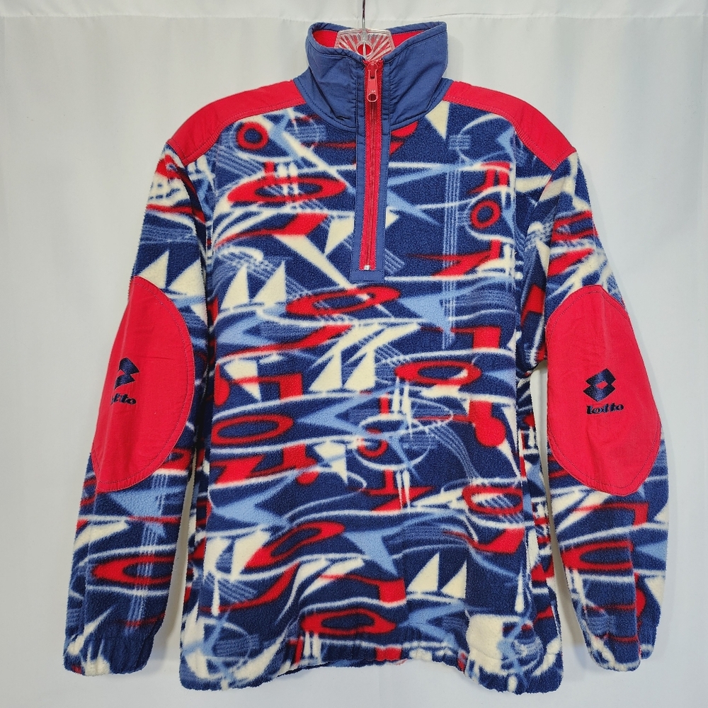 Lotto For Boris Becker Sz S Pullover Geometric Fleece Jacket.